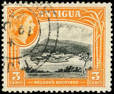 ANTIGUA Sc 110 VF/USED - 1977 3¢ - English Harbour - Wmk 4