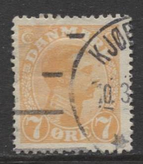 Denmark - Scott 98 - King Christian X Issue -1918 - Used - Single 7o Stamp