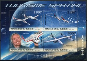 Burundi 2012 MNH Space Stamps Space Tourism Richard Branson SpaceShip One 4v M/S 