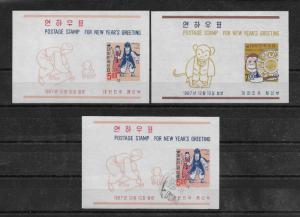 Korea Sc # 592a-593a Imperf Souvenir Sheets,XF MNH**+1 CTO NH,scv $12,nice color