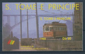 [112946] Sao Tome & Principe 1988 Railway train Eisenbahn Souvenir sheet MNH