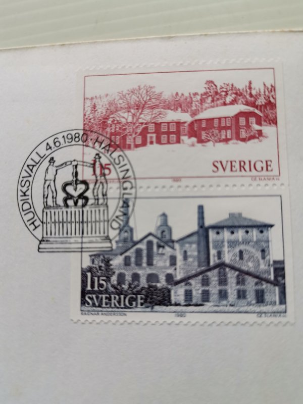 SWEDEN 1980 FDC- TOURIST ATTRACTIONS IN SWEDEN