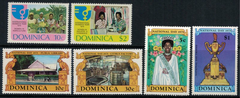 Dominica #441-6a* NH CV $2.95 2 complete sets & Souvenir sheet