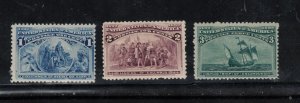 USA #230 #231 #232 Mint Fine Never Hinged