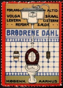Vintage Denmark Poster Stamp Dahl Brothers Heating & Plumbing Distribution