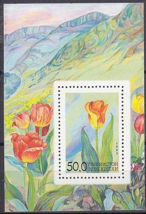 1993 Uzbekistan 41/B2 Flowers