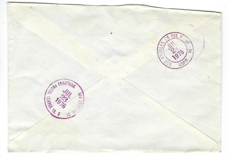 1976 Netherlands Antilles To USA Registered Aruba Cover -  (OO161)