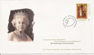 2013 Canada FDC Sc 2644 - Queen Elizabeth II - 60th anniversary of Coronation