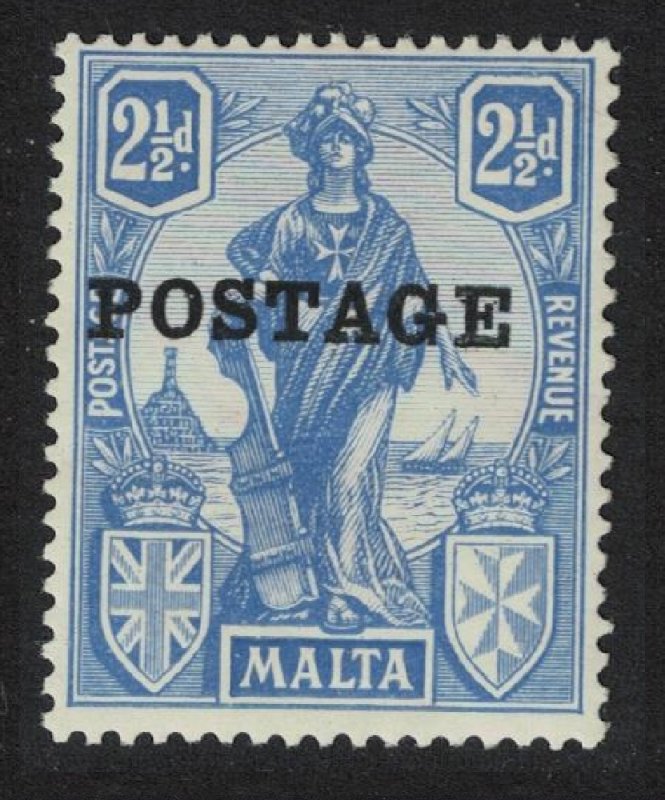 Malta 'POSTAGE' Ovpt 2½d. - blue 1926 MNH SG#148