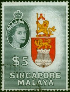 Singapore 1955 $5 Arms SG52 Fine Used