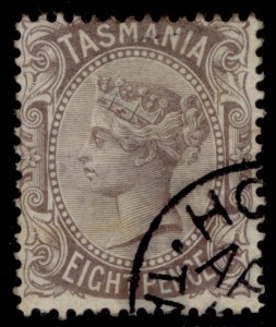 AUSTRALIA - Tasmania QV SG158, 8d dull purple-brown, FINE USED. Cat £12.