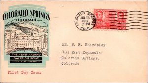 Scott 791 2 Cents Navy Colorado Springs FDC Typed Address Planty 791-UNK