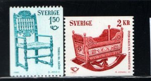 SWEDEN 1331-1332 MNH, 1980 Chair and Cradle