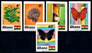 [66542] Ghana 1968 Flora Plant Tobacco Butterflies Imperf. MNH