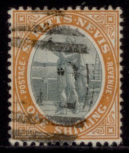 ST KITTS-NEVIS EDVII SG20, 1s grey-green & orange, FINE USED. Cat £65. ORDINARY