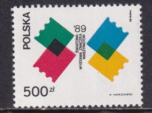 Poland 1989 Sc 2934 World Stamp Expo 89 Washington DC Stamp MNH