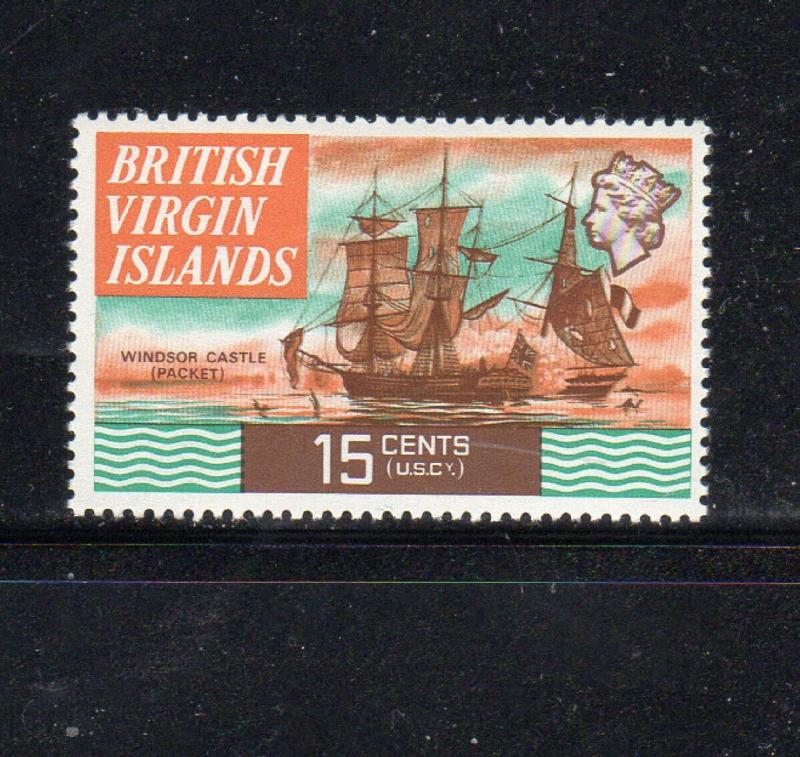 VIRGIN ISLANDS #216a  1973  15c QEII & WINDOR CASTLE        MINT VF NH O.G