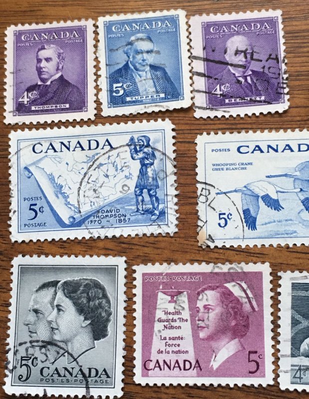 1955 Canada Set of 16 Used Stamps