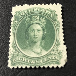 NOVA SCOTIA # 11a-MINT/HINGED-----GREEN---WHITE PAPER---1860-63(LOTB)