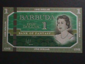 BARBUDA -COLLECTIBLE ONE POUND UNCIRCULATED-POLYMAR-NOTE VERY FINE