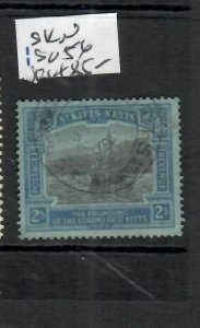 ST KITTS  (PP2306BB)  KGV TERCENT 2/-  BOAT  SG 56   VFU 