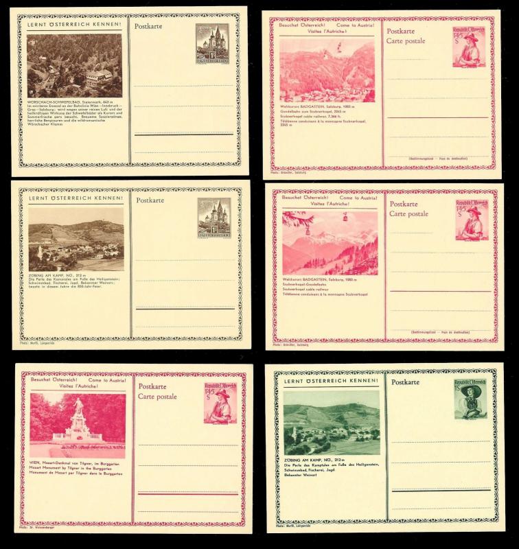 AUSTRIA (108) Scenery View Mixed Face Value Postal Cards c1950s ALL MINT UNUSED