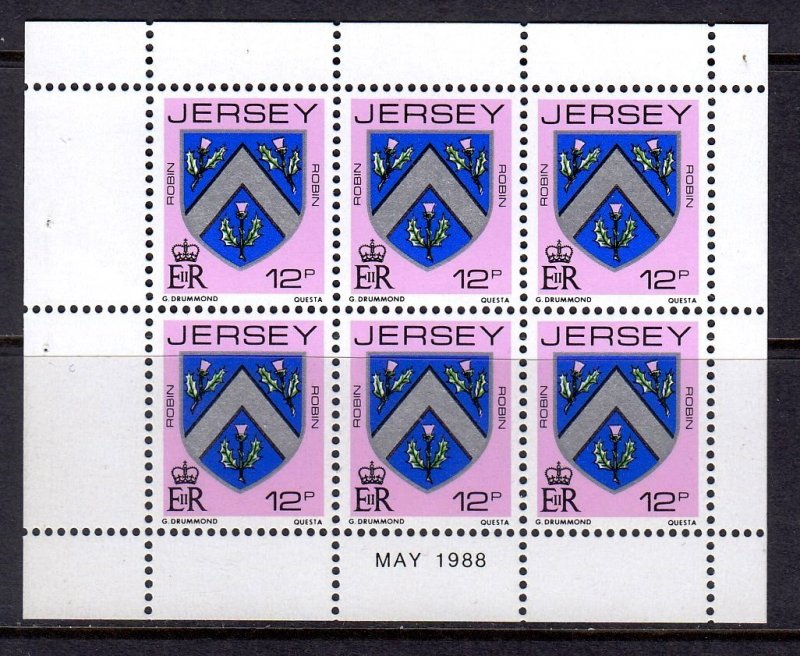 Jersey 1984 12p Arms Mint MNH Booklet Pane SC 258a
