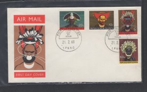 Papua New Guinea #253-56 (1968 Headdresses set) unaddressed cachet FDC