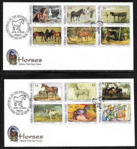 Marshall Islands 799-800 Horses unaddressed FDC