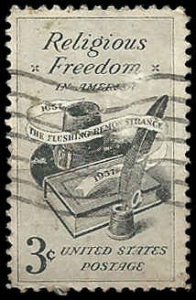 PCBstamps   US #1099  3c Religious Freedom, used, (3)