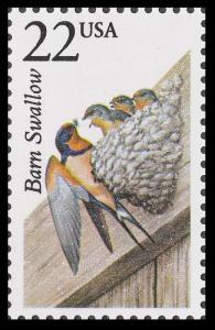 US 2286 North American Wildlife Barn Swallow 22c single MNH 1987