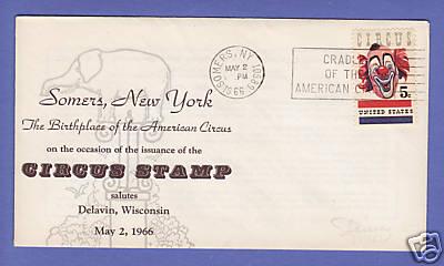 #1309 American Circus - Somers, NY FIRST CACHET