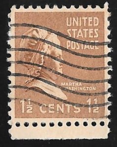 805 1 1/2 cent Martha Stamp used EGRADED VF-XF 85