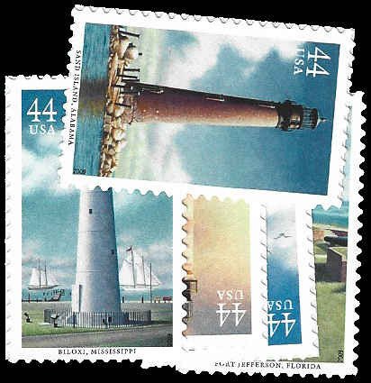 PCBstamps   US #4409-4413 Sgls $2.20(5x44c)Lighthouses, MNH, (4)
