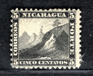 Nicaragua 1862 5c mint HMM note MAJOR OFFSET on gum Scott.2var cat$150+ GREEN148