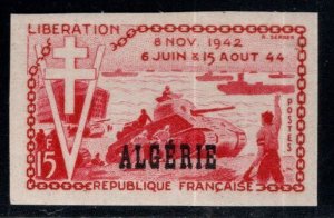 ALGERIA Scott 254 MNH** Imperforate Liberation of France 10th anniversary stamp