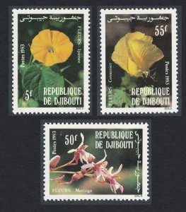 Djibouti Orchids Flowers 3v 1983 MNH SG#878-880