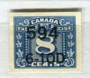 CANADA; Early 1900s GV Revenue Excise Accise Stamp Mint Imperf Optd issue