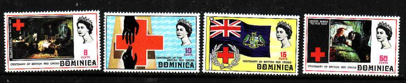 Dominica-Sc#308-11-Unused NH set-Red Cross Centenary-1970-