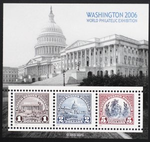 U.S. Mint Stamp Scott #4075 $1/$5 2006 World Philatelic Sheet. Never Hinged.