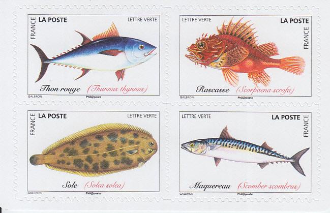 2019 France Fish 12 SA Bklt (Scott NA) MNH