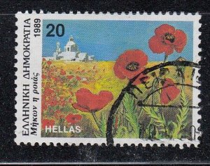 Greece 1989 Sc#1669 Papaver rhoeas (common poppy) Used