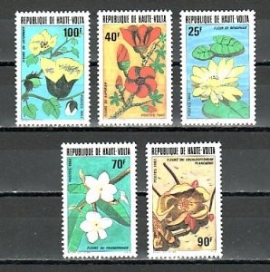 Burkina Faso, Scott cat. 601-605. Water Lily and Various Flowers issue. ^