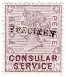 (I.B) QV Revenue : Consular Service 4d (specimen)