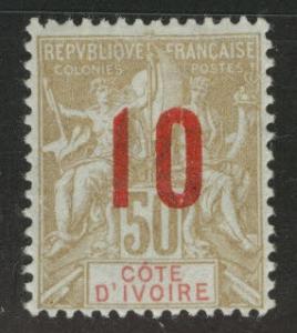 Ivory Coast Scott 41a MH* wide spacing between #'s CV$92.50