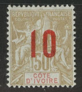 Ivory Coast Scott 41a MH* wide spacing between #'s CV$92.50