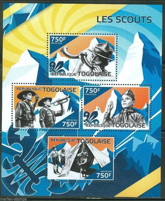 TOGO 2014 THE SCOUTS  SHEET  MINT NH