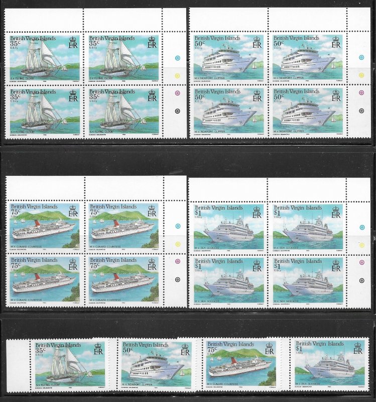 Br. Virgin Is. 524-7 Sail boats MNH cpl. set x 10, vf.   2022 CV $ 61.00