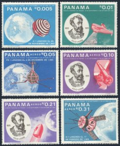 Panama 474-474E,MNH. Jules Verne,French science fiction writer,1966.Satellites,