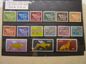 IRELAND Scott 290-304 (NO 298A,299A,302A) MINT NEVER HINGED LotIE Cat $39.45